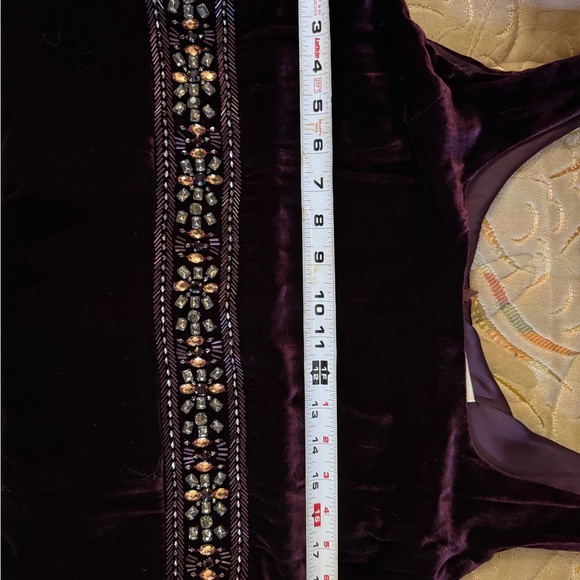 Neiman Marcus Exclusive velvet beaded dress w coat - updated photo measurements - Picture 14 of 16